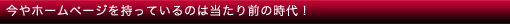 今やホームページを持っているのは当たり前の時代！